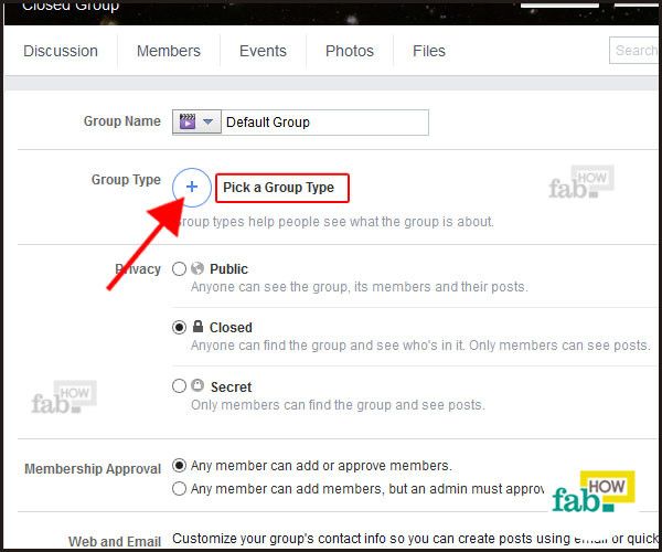 fb group step-10-Add a group type