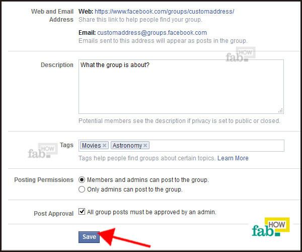 fb group create step-15 Save your settings