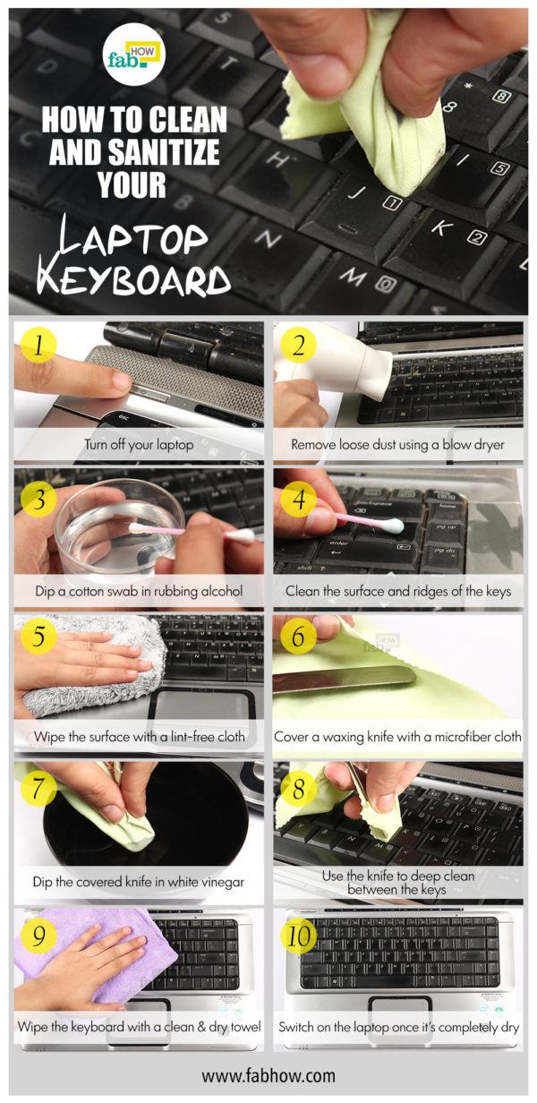 Safely clean your laptop keyboard