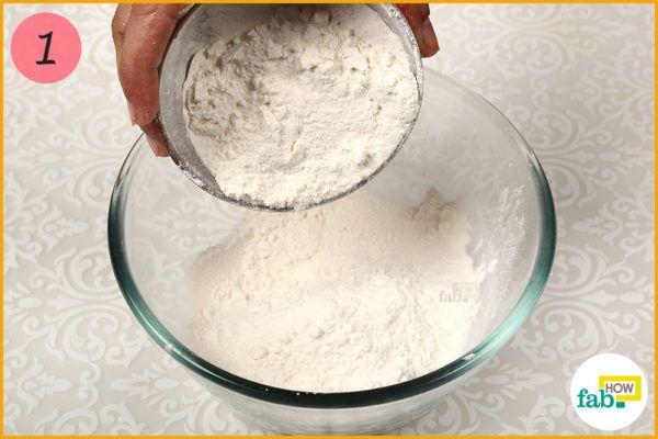 Measure the flour into a mixing bowl