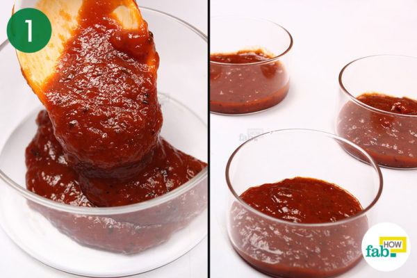Put pizza sauce in a microwave safe bowl
