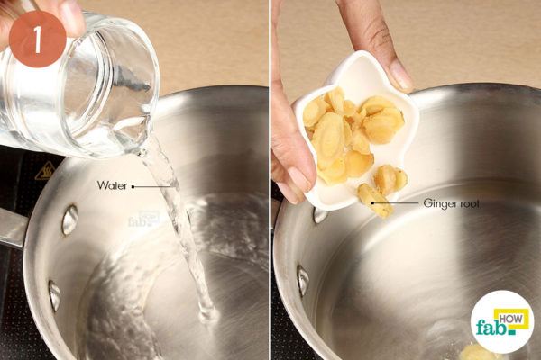 Combine water and ginger root in a pan