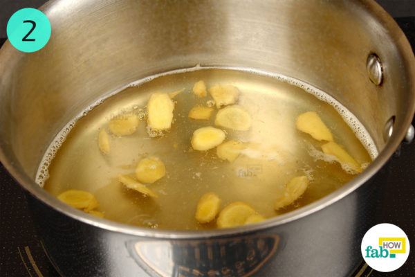 Step-2. Bring the ginger to a boil