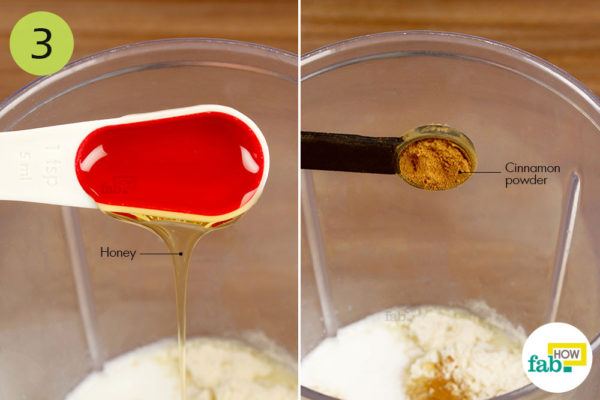 Add the honey and-cinnamon powder to-the jar