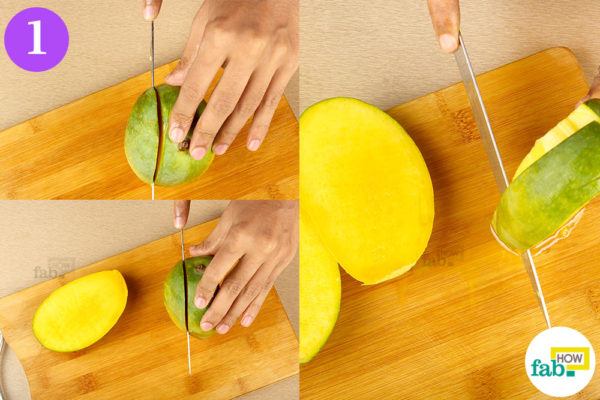 Cut the mango cheek
