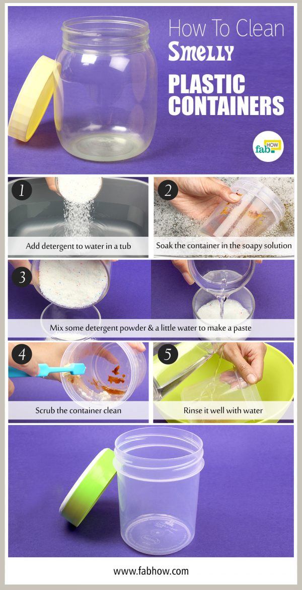 how to clean smelly plastic containers 