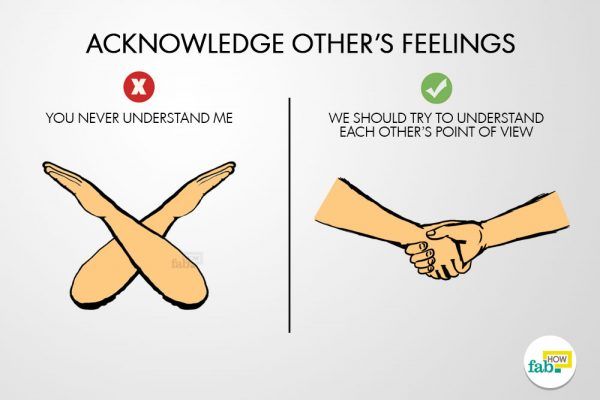 acknowledge others' feelings to apologize