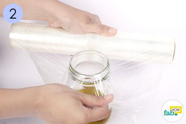 secure the jar with plastic warap to kill flies 
