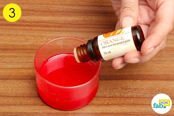 add essential oil to the melted wax