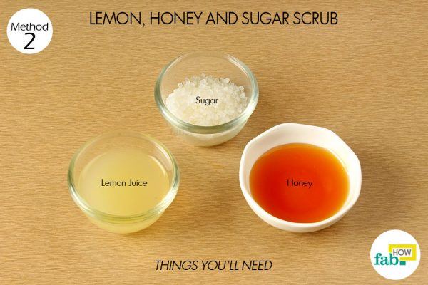 lemon honey scrub to exfoliate