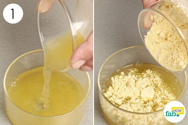 use gram flour and potato juice to treat blemishes