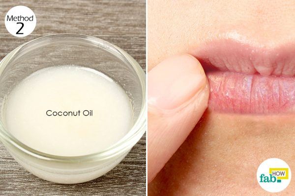 apply coconut oil for chapped lips