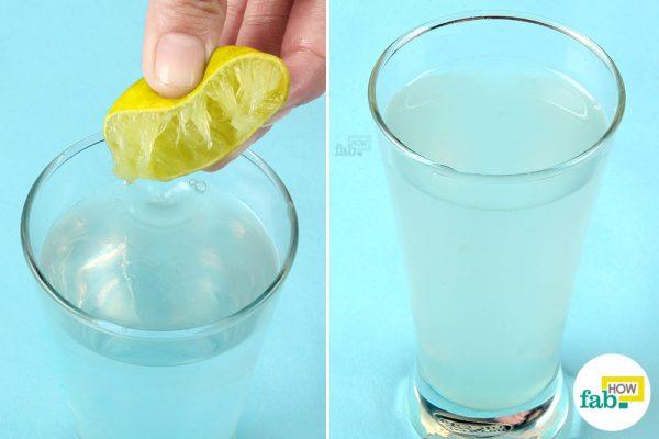 squeeze lemon into water to get rid of hangover