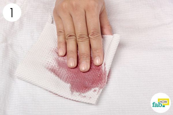 blot the red wine stain 