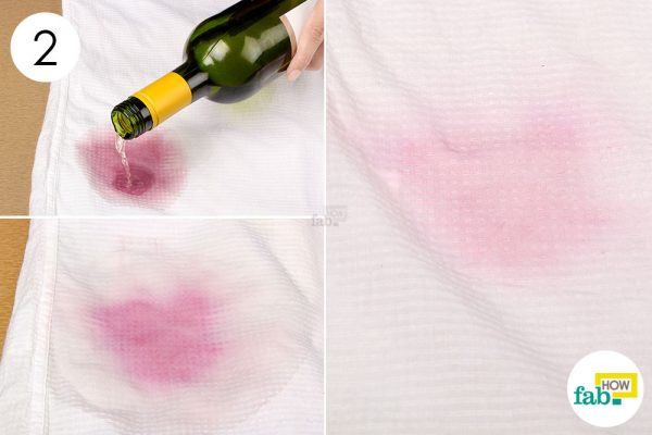 neutralize the stain with white wine 