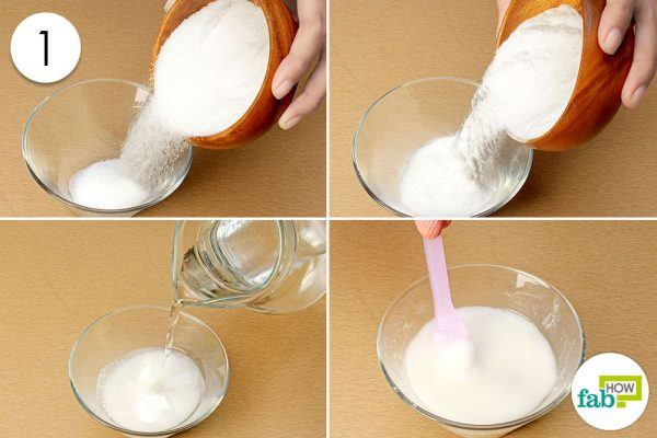 make a paste of baking soda and salt