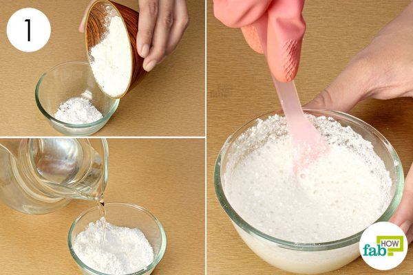 make a paste of bleaching powder and water