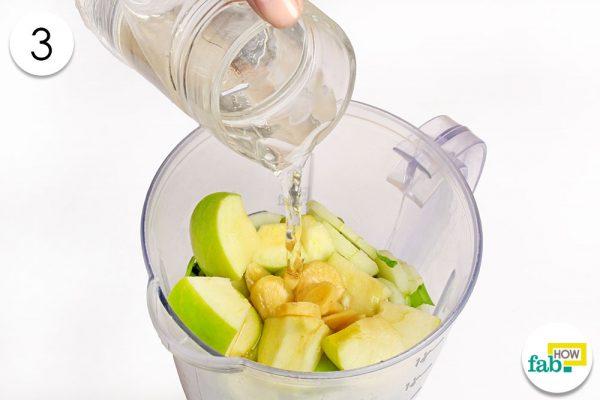 pour water into blender to detox your body