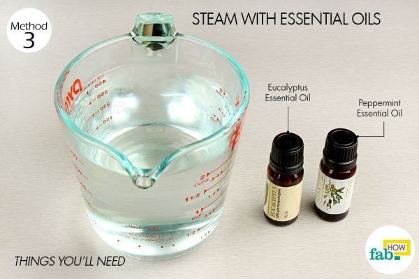 steam with eseential oils for chest congestion 