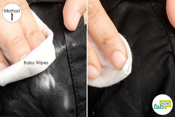 rub the stain with babywipes