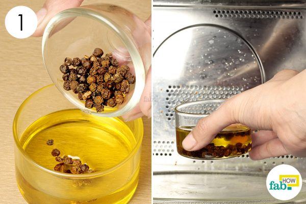add peppercorns to oil to get rid of chilblains