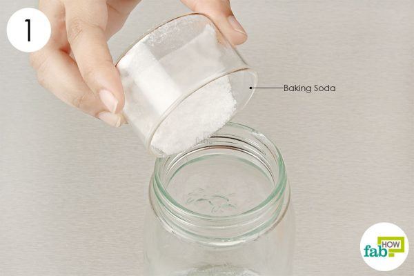 throw baking soda into a jar