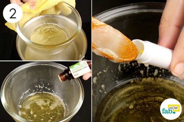 add in peppermint essential oil to make diy lip balm
