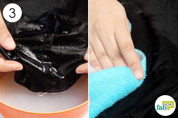 rinse the stain with water and dry out