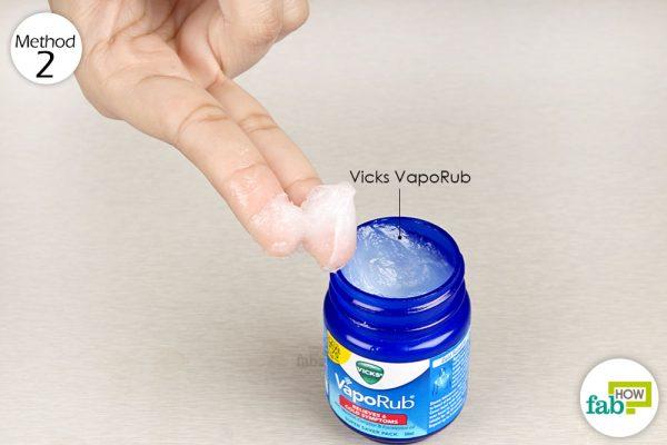 rub vicks on chest and throat to get rid of congestion