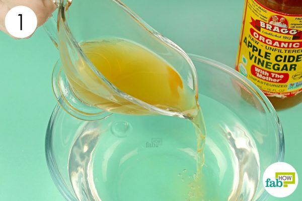 mix apple cider vinegar with water to dip sore muscles in it