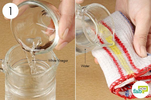 dilute the vinegar to clean boots 