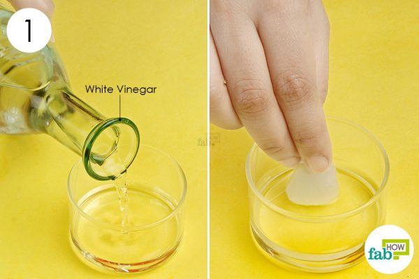 to remove superglue from plastic soak cotton balls in vinegar
