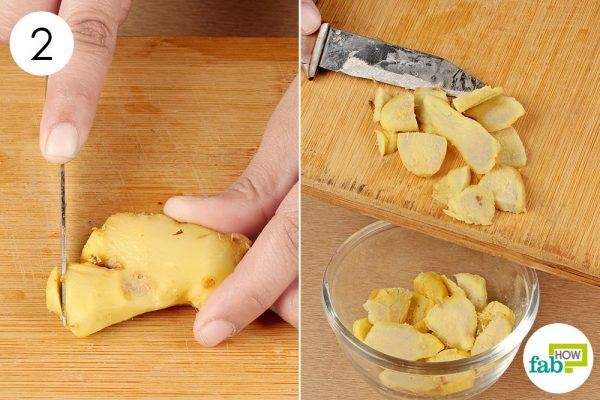 cut the ginger into slices