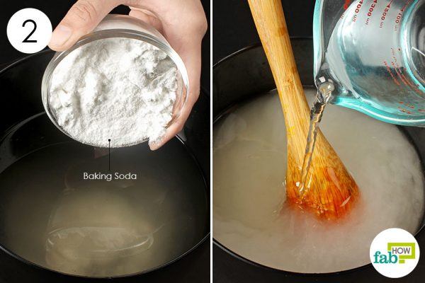 mix in baking soda to make liquid laundry detergent