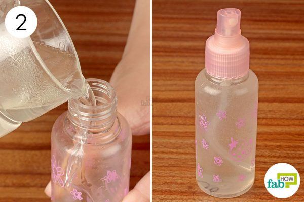 transfer the hair spray in a spray bottle