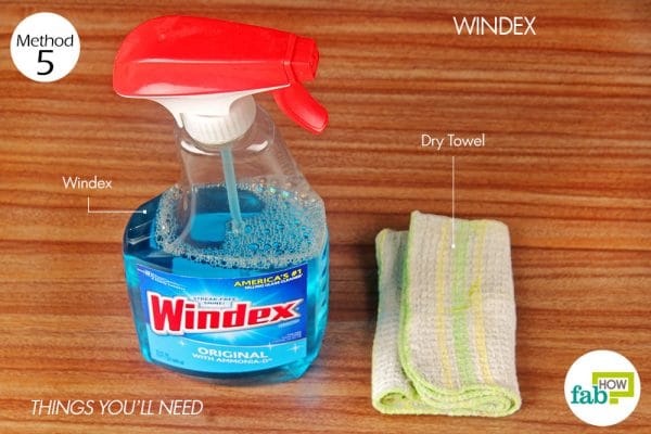 things you'll need for using windex to remove hard water stains