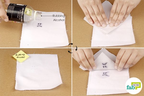 blot the stain with rubbing alcohol and paper towel