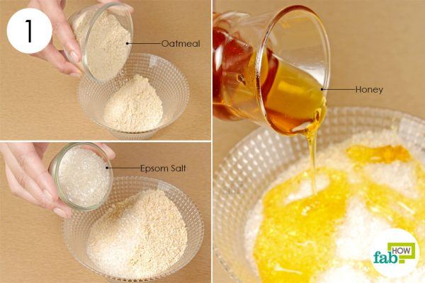 combine honey oatmeal and epsom salt