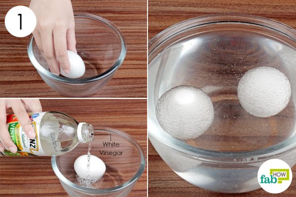 soak the egg in white vinegar