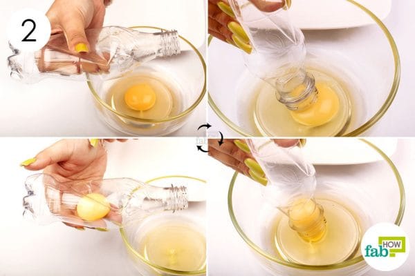 squeeze the bottle and suck up the yolk