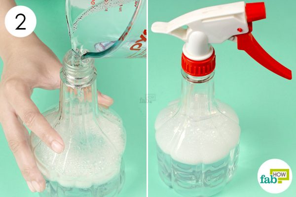 pour the solution in a spray bottle and use