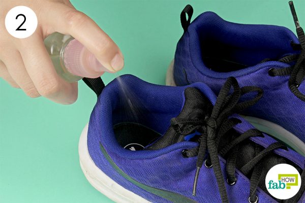 spray the insides of the shoe