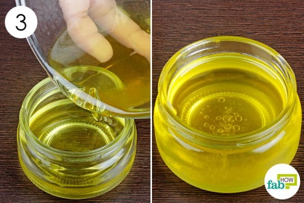 pour the liquid into a jar