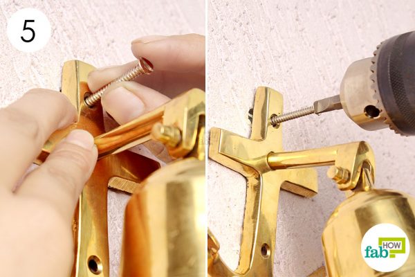drill the screw to secure the ornament