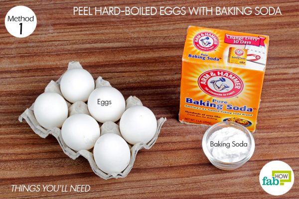things you'll need to peel boiled egg with baking soda