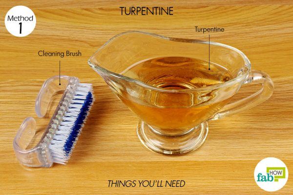 things you'll need to use turpentine to remove paint stain from clothes