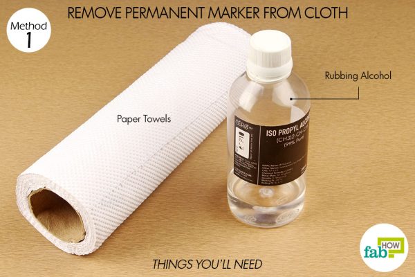 things you'll need to use rubbing alcohol to remove permanent marker from clothes