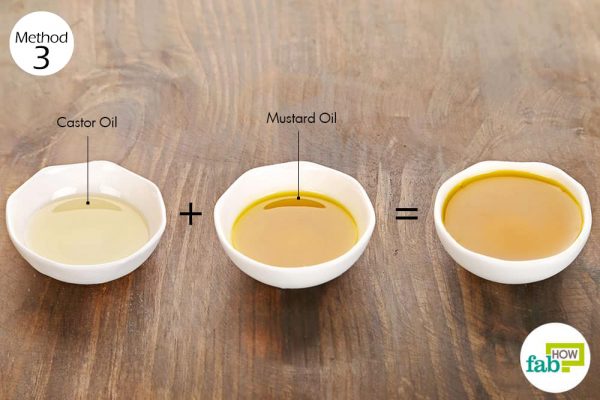 Apply a blend of mustard and castor oil for hair growth