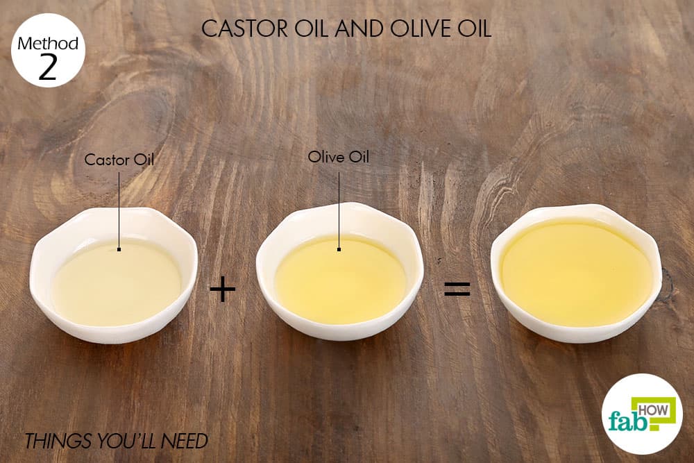 Use olive oil and castor oil for hair growth