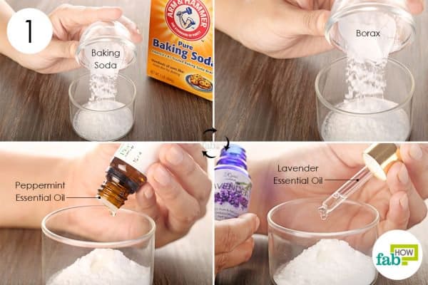 Combine baking soda, borax with peppermint and lavender essential oil to use borax around the house